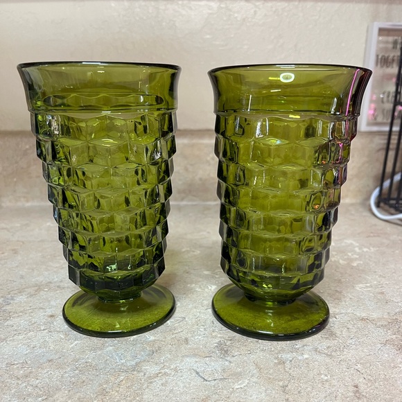 Green Textured Goblets - Picture 1 of 5